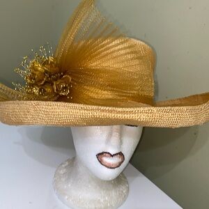 Gorgeous Nat. Straw Hat by Jack McConnell/ Dress/Church/ Kentucky Derby